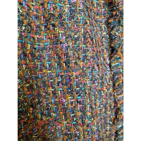 Chico's Metallic Gold Rainbow Shine Tweed Woven Festive Vikey Jacket Office Sz S - Picture 4 of 10